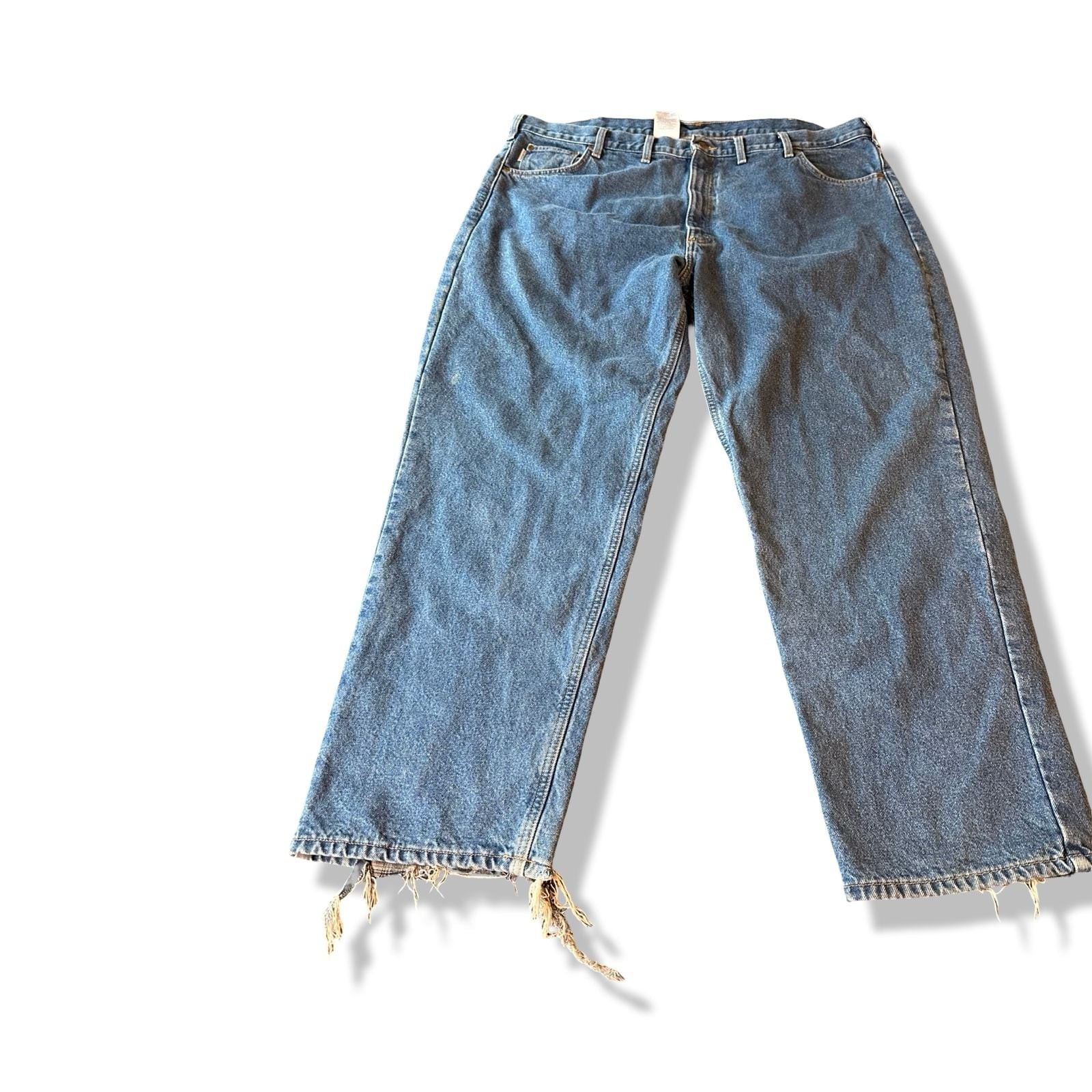 Carhartt B172 DST Relaxed Fit Plaid-Lined Denim Jeans