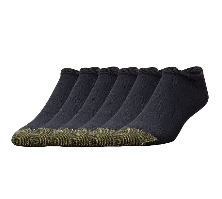 Gold Toe Athletic Sport 6 Pair No Show Socks Mens Shoe Size 6-12.5
