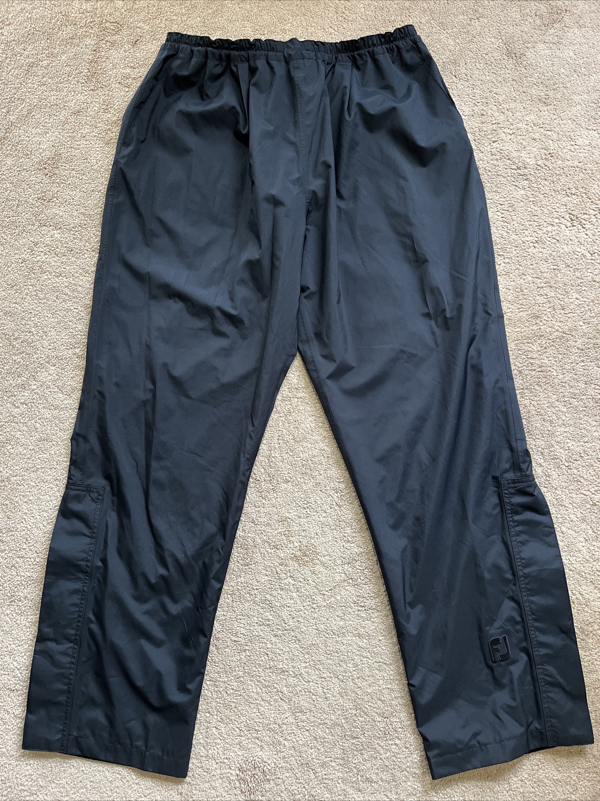 EUC FootJoy DryJoys Lined Waterproof Zip Ankle Rain Pants BLACK LG X 32 MSP $235