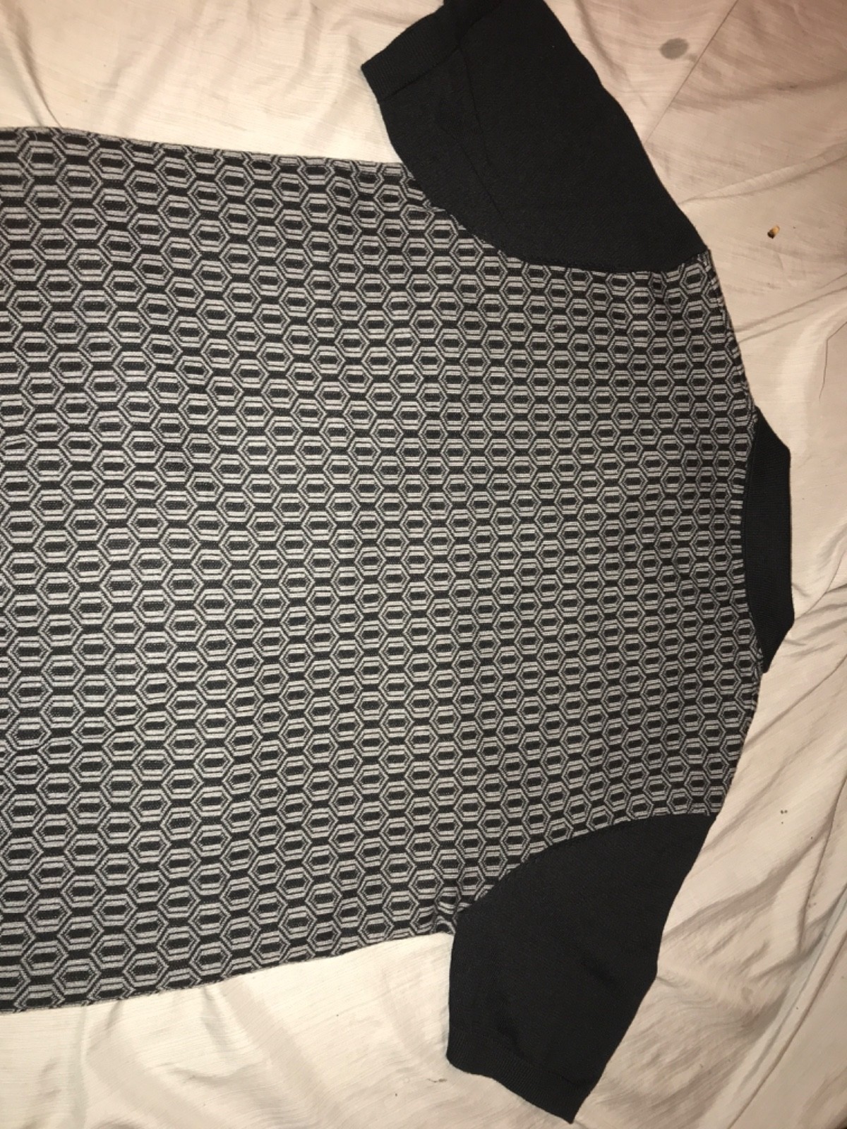 tahari black combo button down