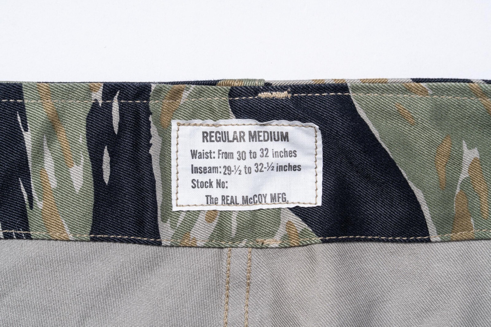 THE REAL McCOY’S TIGER CAMOUFLAGE TROUSERS TADPOLE Cargo pants MP25003 JAPAN NEW