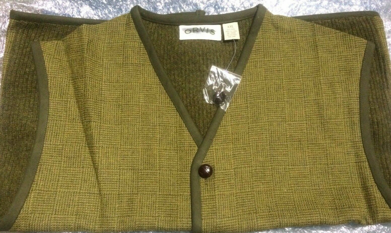ORVIS Pure Wool Plaid SWEATER VEST Pick Your Size L, XL or XXL