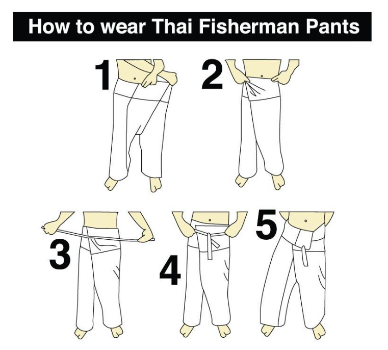 Thai Fisherman Pants Tolay Cotton Yoga Trousers Free Size Dark Blue