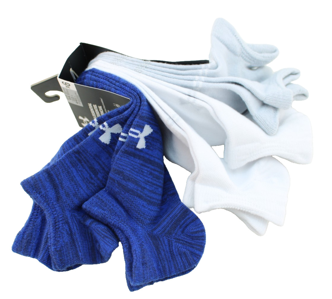 UNDER ARMOUR UA Essential 6 Prs Men’s Size 8.5-13 Various Colors Low Cut Socks
