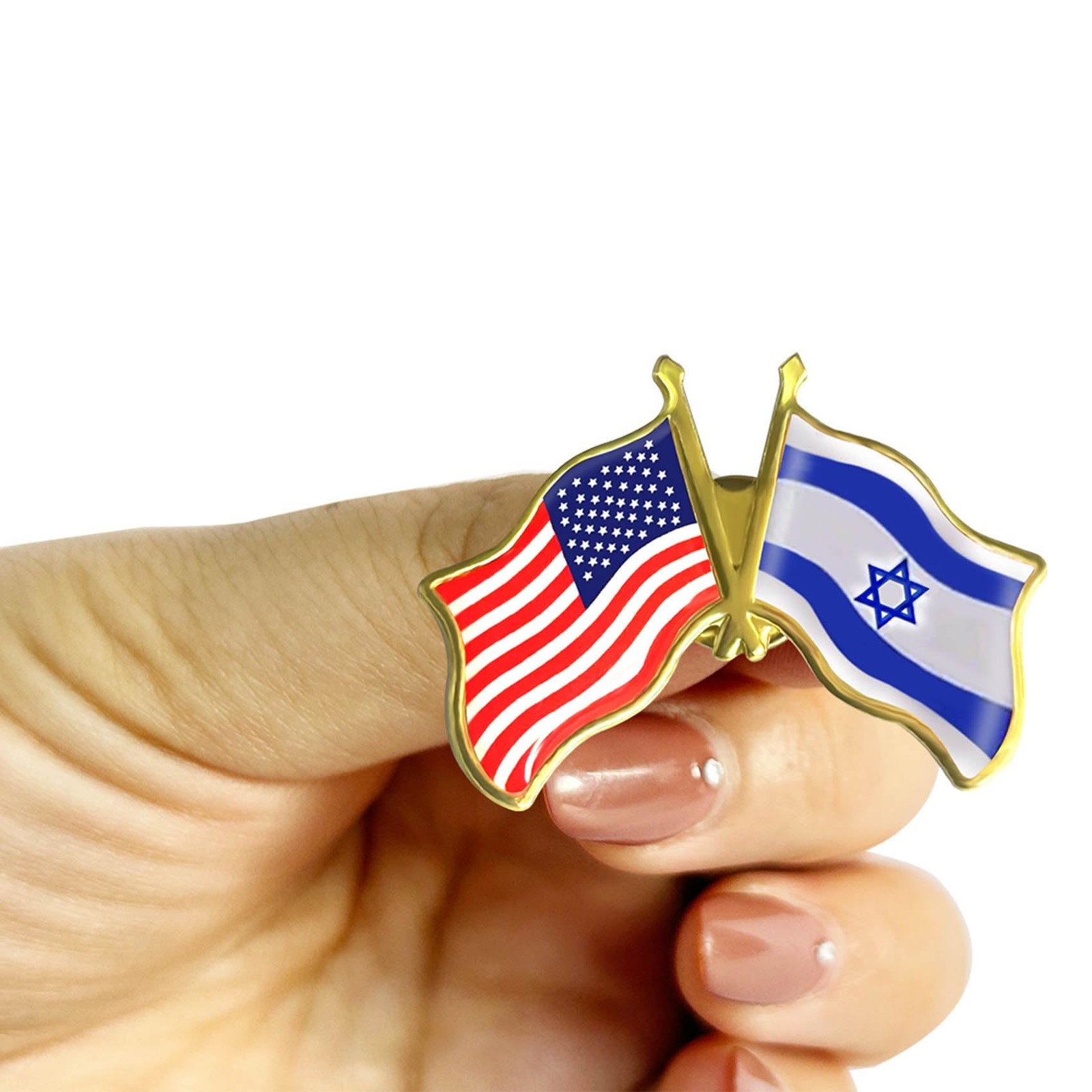6 Pcs American Israel Friendship Lapel Pins Double Flag Lapel Pin Badge Souvenir