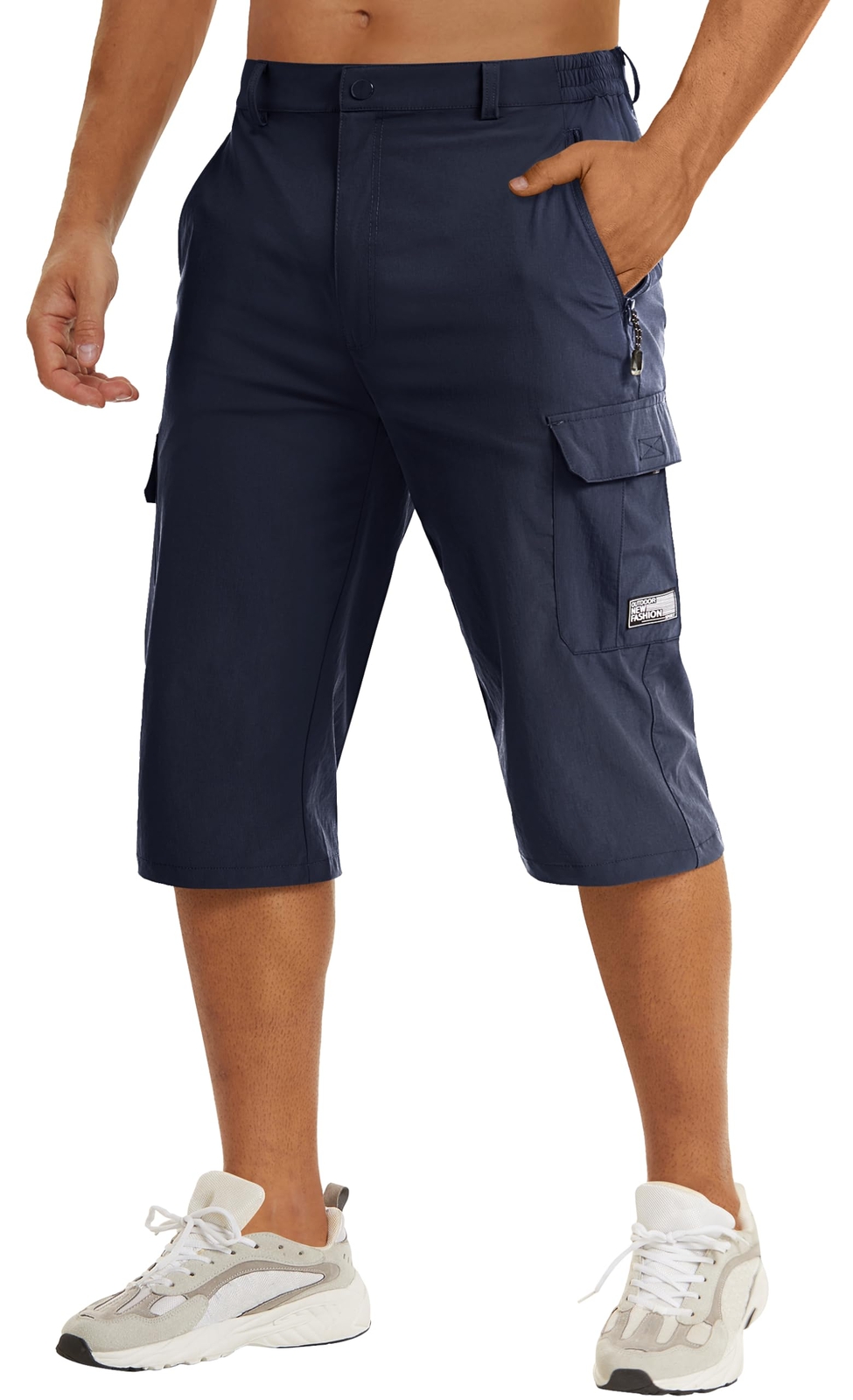 Men’s 3/4 Capri Shorts Quick Drying Outdoor Hiking Sport Below Knee Cargo Shorts