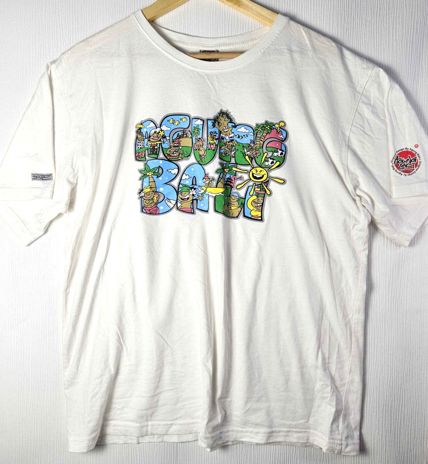 Agung Bali Mens Graphic T Shirt XXL Retro Style Tourist Tee Indonesia