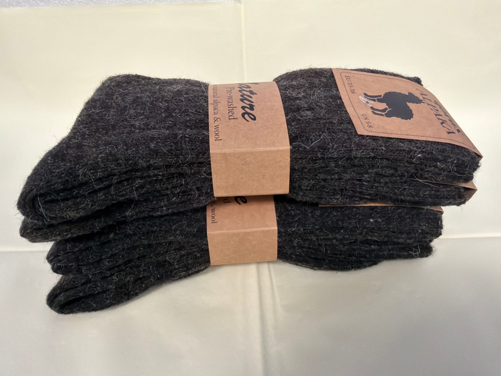 4 pairs alpaca wool thermal warm winter socks for women & men