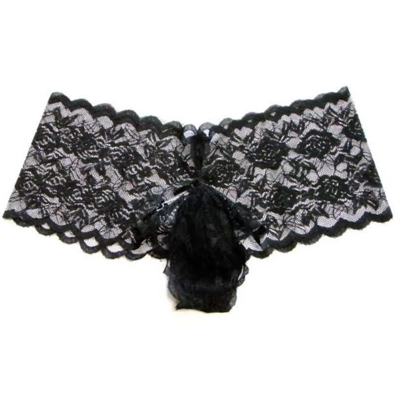 Gay Bikini Briefs Underwear Sexy Men Floral Lace Panties See-through Sissy Pouch