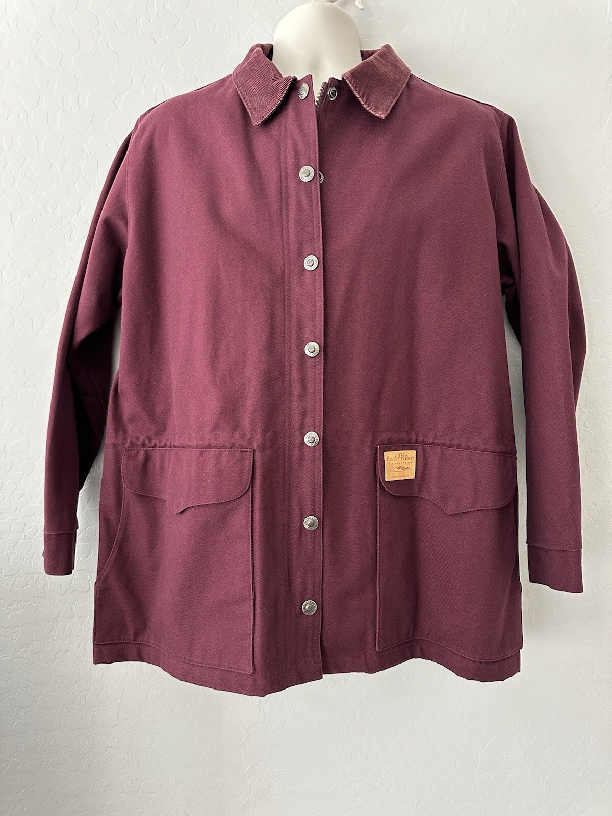 VTG Canvas Chore Jacket L Burgundy Western Ranch Farm Outdoors Cowboy Workwear