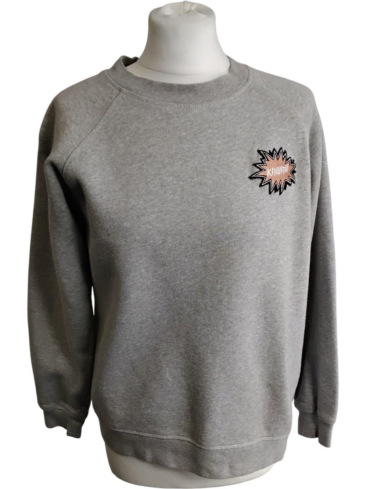 Ganni Kawaii Graphic Pullover Sweatshirt Grey Size Medium
