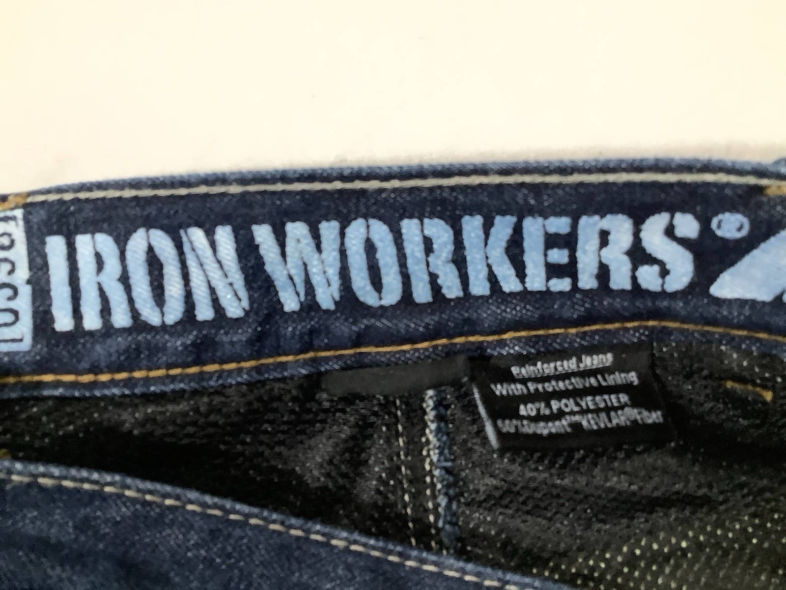 Iron Workers Mens Dupont Kevlar Jeans 39 X 32 Blue Lining Armour Padded