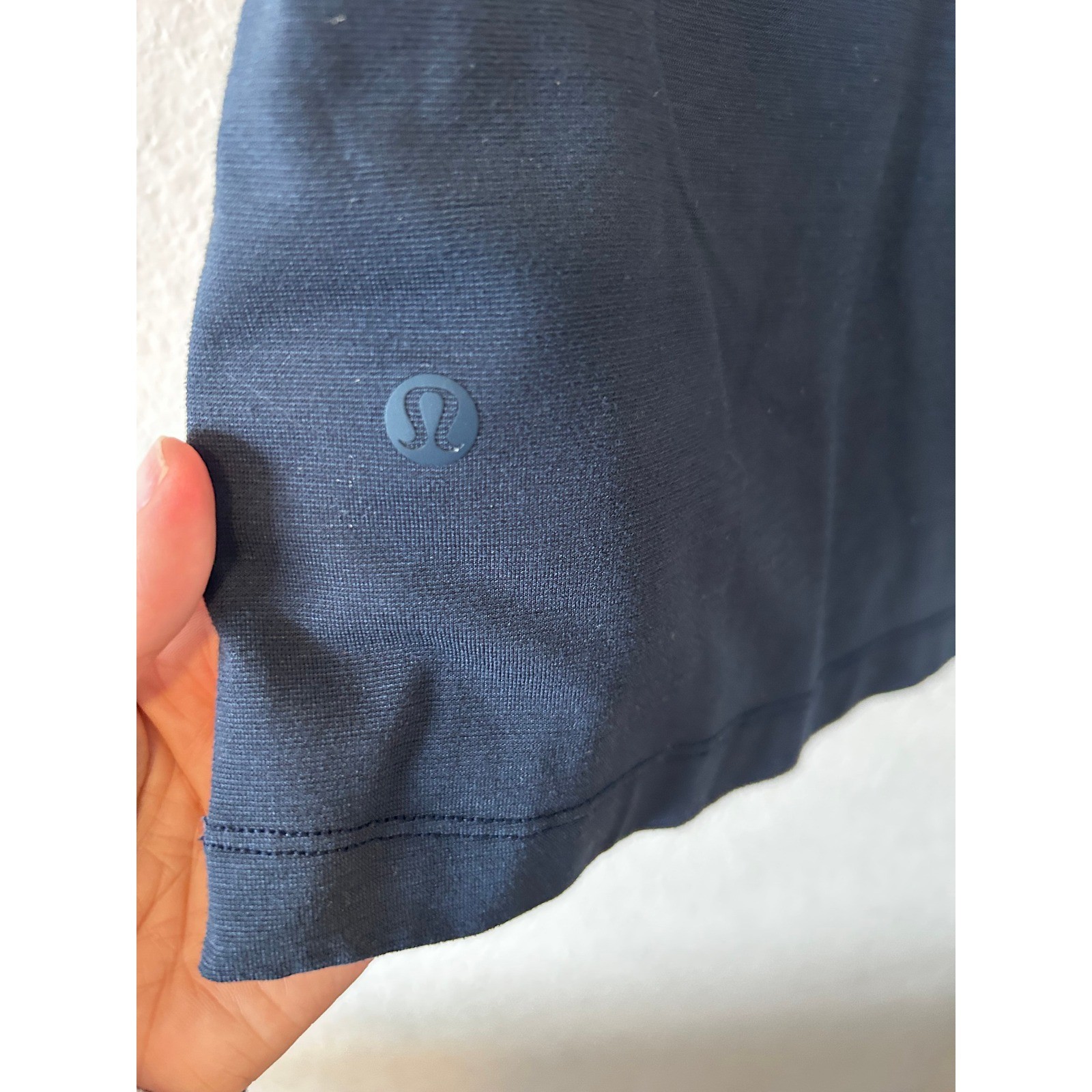 Lululemon Evolution Polo Shirt Mens Navy Blue Short Sleeve Golf Top 21in PTP