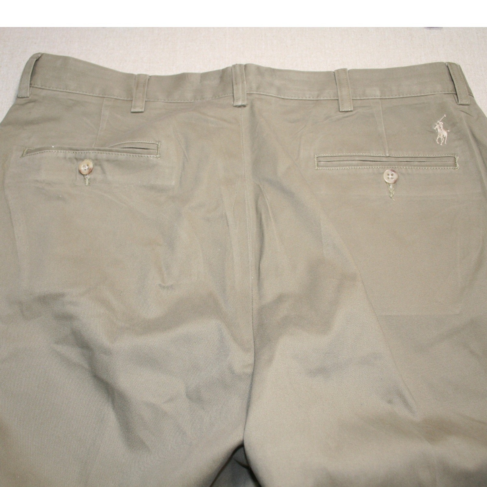 Polo Ralph Lauren Prospect Pant Mens 36×30 Khaki Tan Cotton Chino Trousers Flat