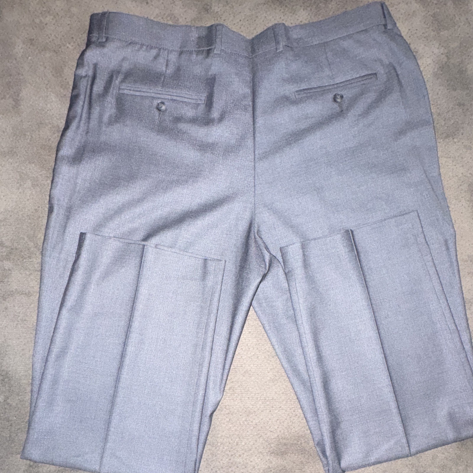 Perry Ellis Portfolio Men’s Gray Pleated Classic Fit Straight Leg Stretch W38