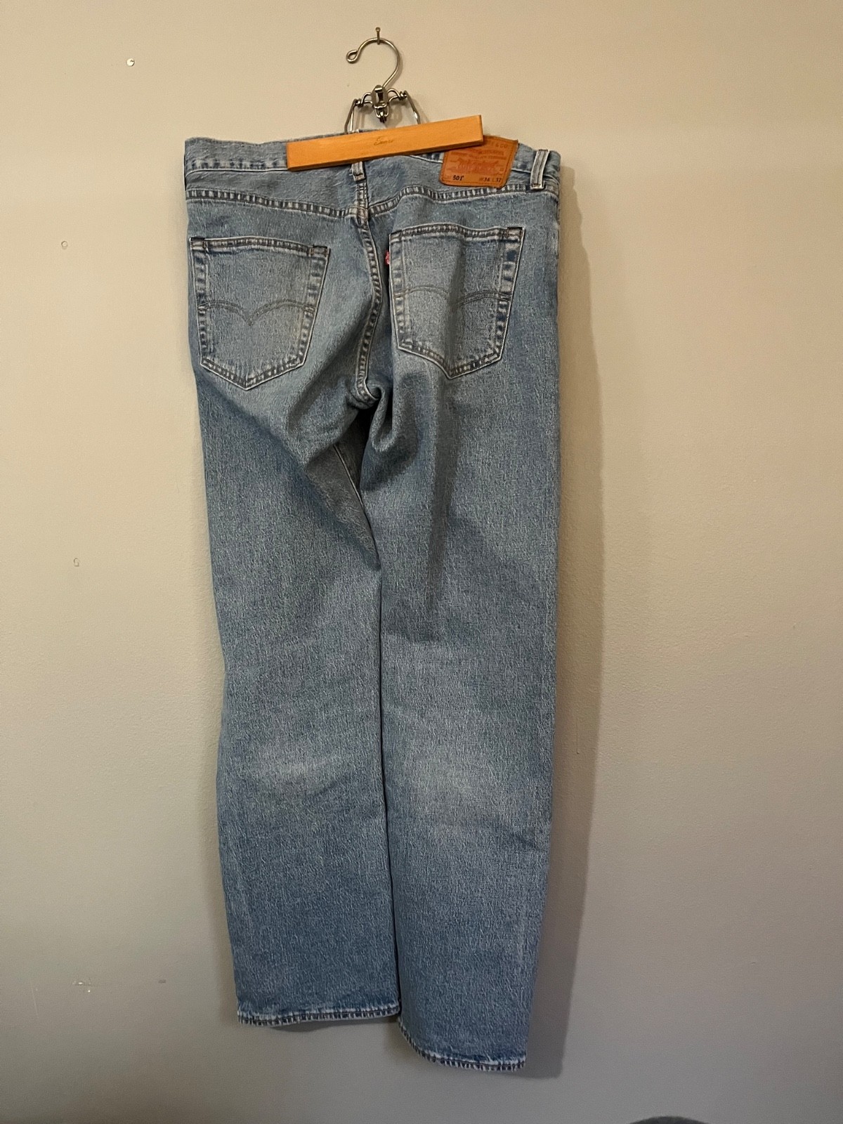 Reissue Levis Big E 501 Button Fly 36W 32L Leather Label