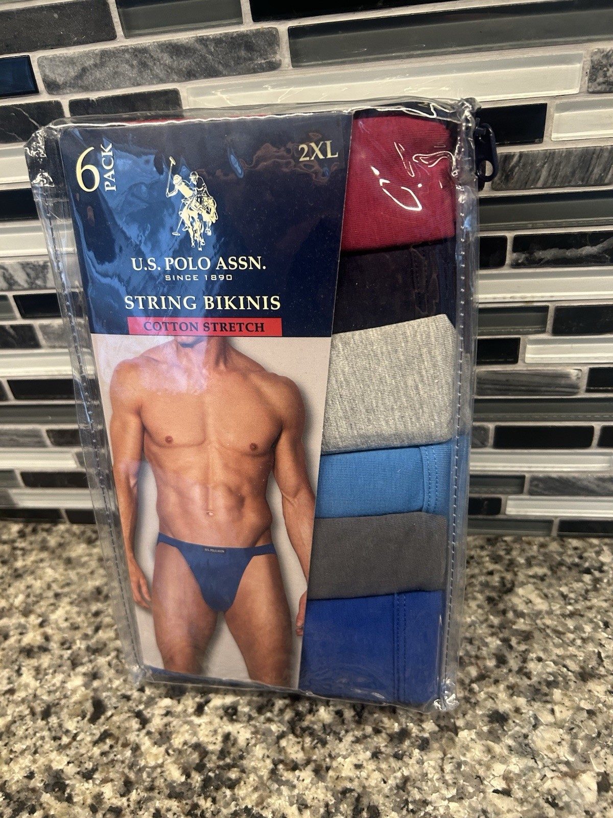 6 PACK STRING BIKINI BRIEF COTTON SOLID COLOR UNDERWEAR LOW RISE Sz 2XL NIP New