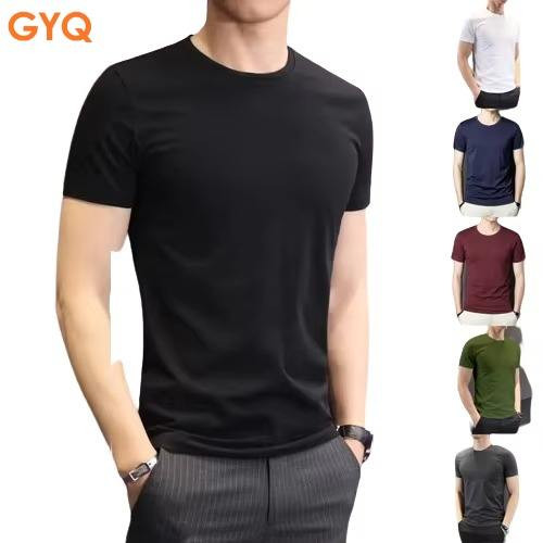 Polyester Mens Slim Fit Tight Fit Shirt T Shirt Pure Solid Color Multiple Size