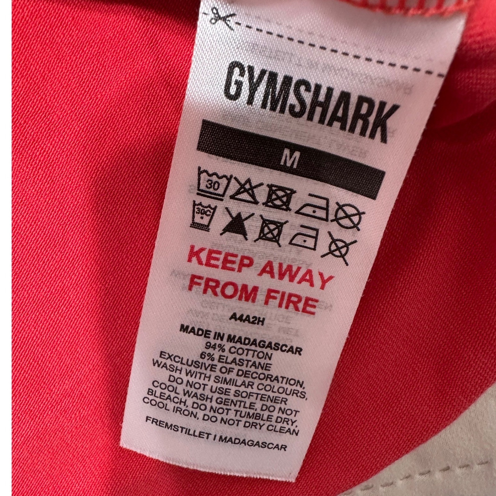 Gymshark Stringer Tank Top Mens Red Graphic Logo Racerback Muscle Tee Size M