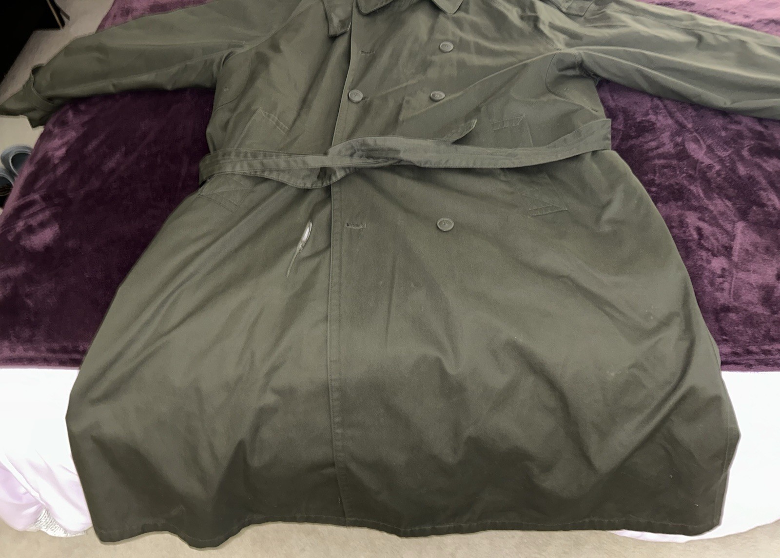 VTG 80s Oleg Cassini Signature Collection Military Trench Coat-52R-Flaws-Read