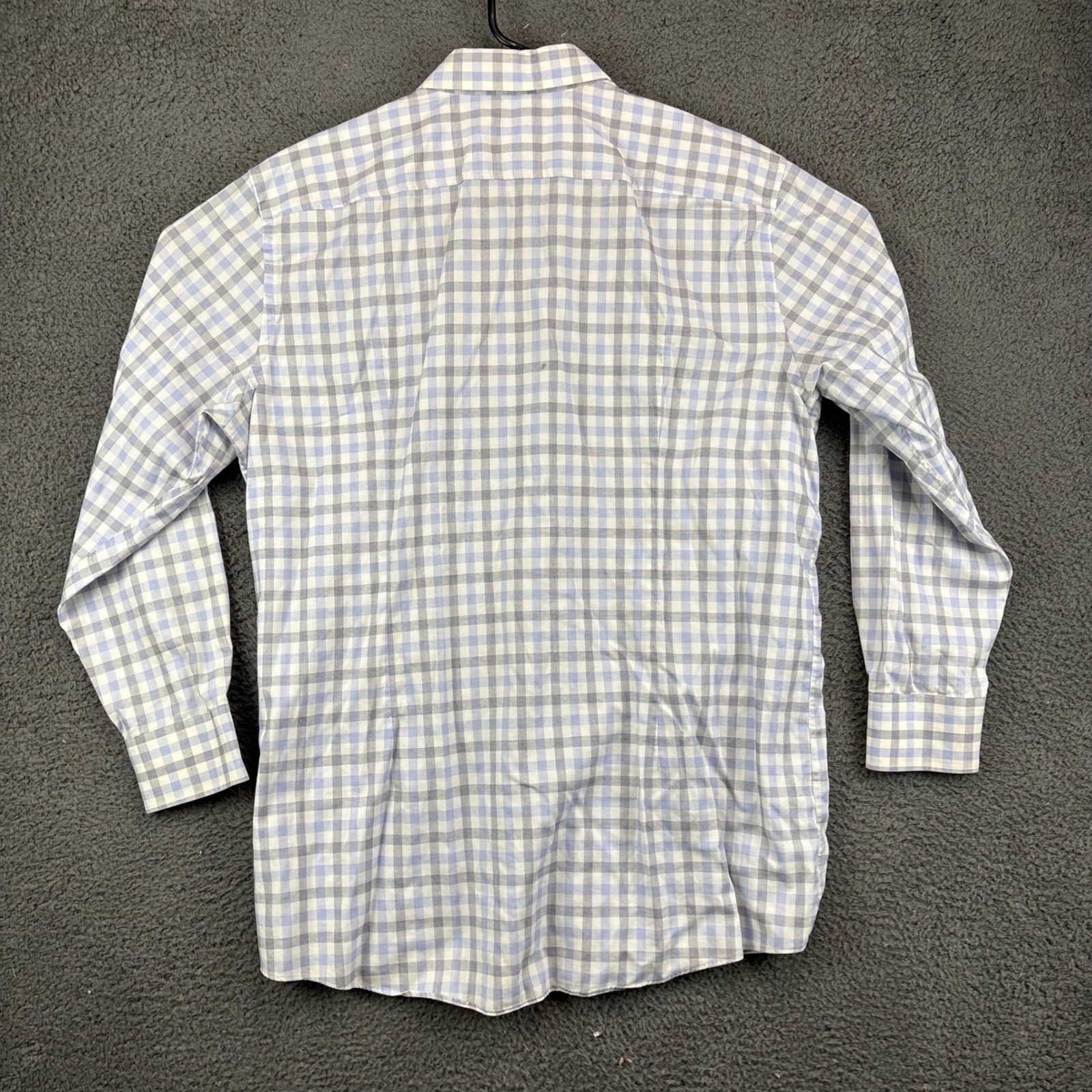 Boss Hugo Boss Sharp Fit Mens 17 32/33 Blue White Gingham Dress Shirt