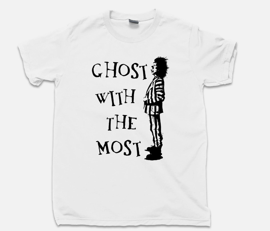 Ghost With The Most T Shirt Beetlejuice Lydia Deetz Tim Burton Movies DVD Tee