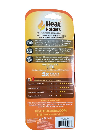 Heat Holders Lite 5x Warmer Crew Sock Navy Blue Mens Womens Size 7 8 9 10 11 12