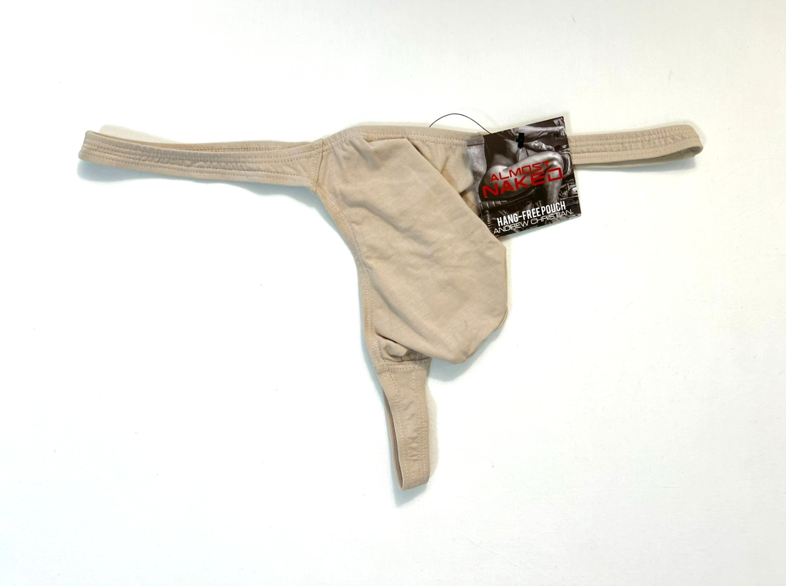Andrew Christian Size XL Solid Ultra Low-Rise No-Show T-Back Thong – Taupe