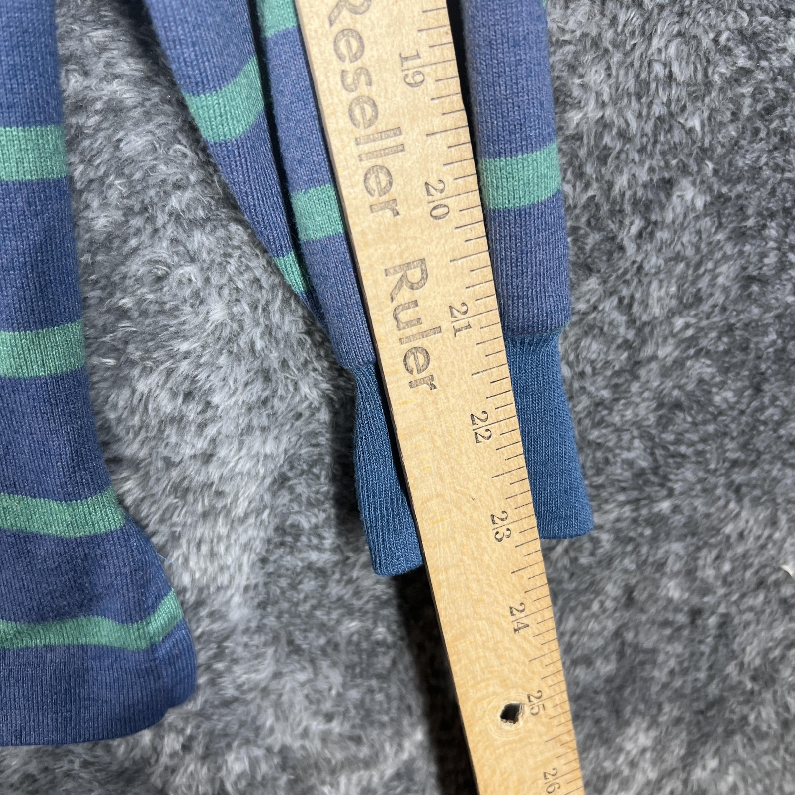 Trader Bay Polo Shirt Mens XL Blue Striped Long Sleeve Contrasting Trim Casual