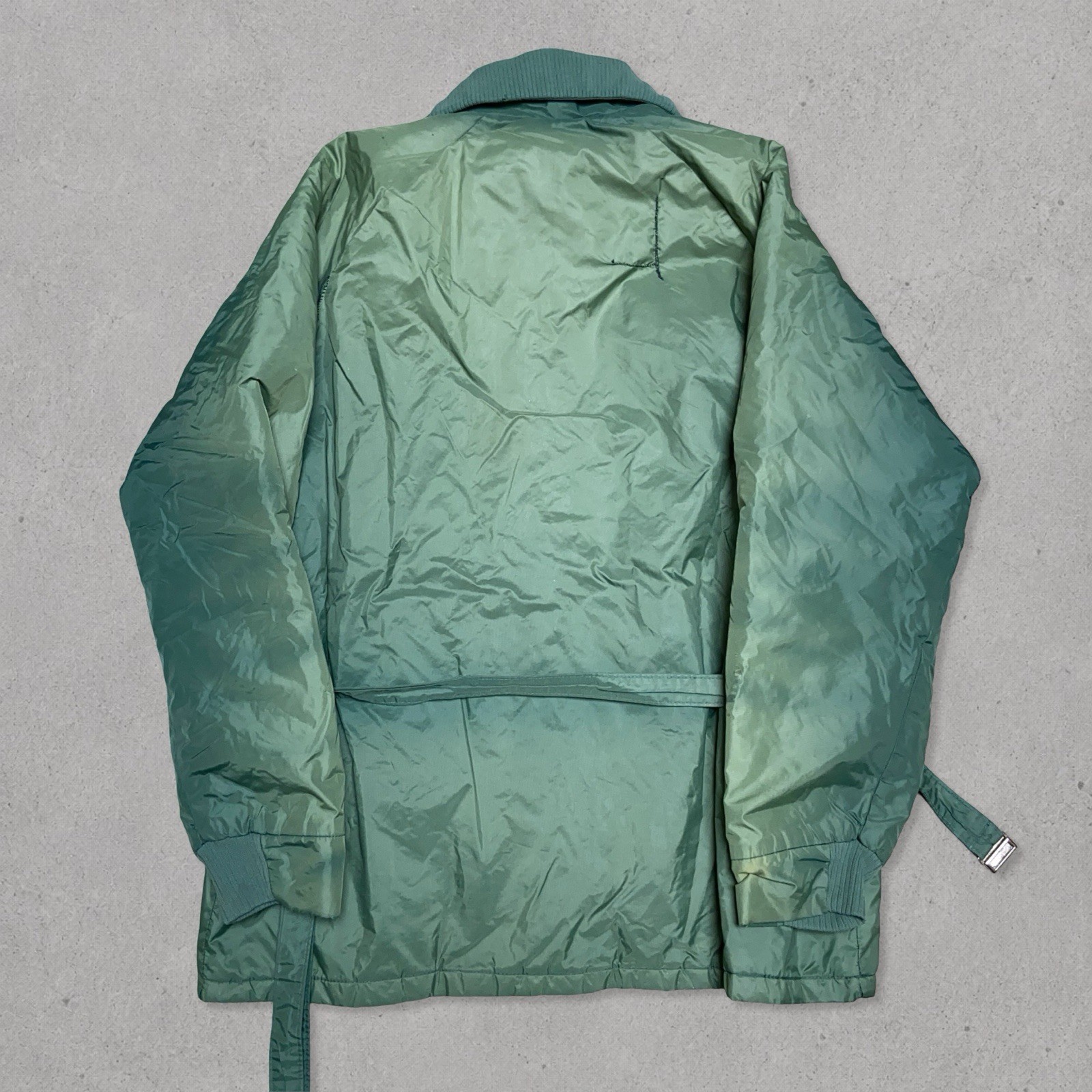 Vintage 80s Pacific Trail Belted Jacket Green Coat Mens Large (See Measurements)