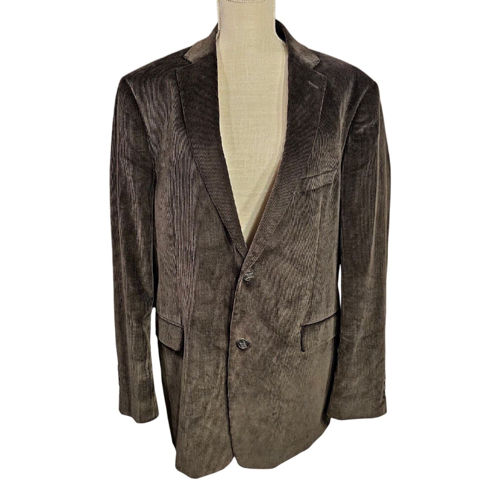 Saddlebred Heritage Corduroy Jacket Sport Coat Blazer Brown Mens Sz 44L