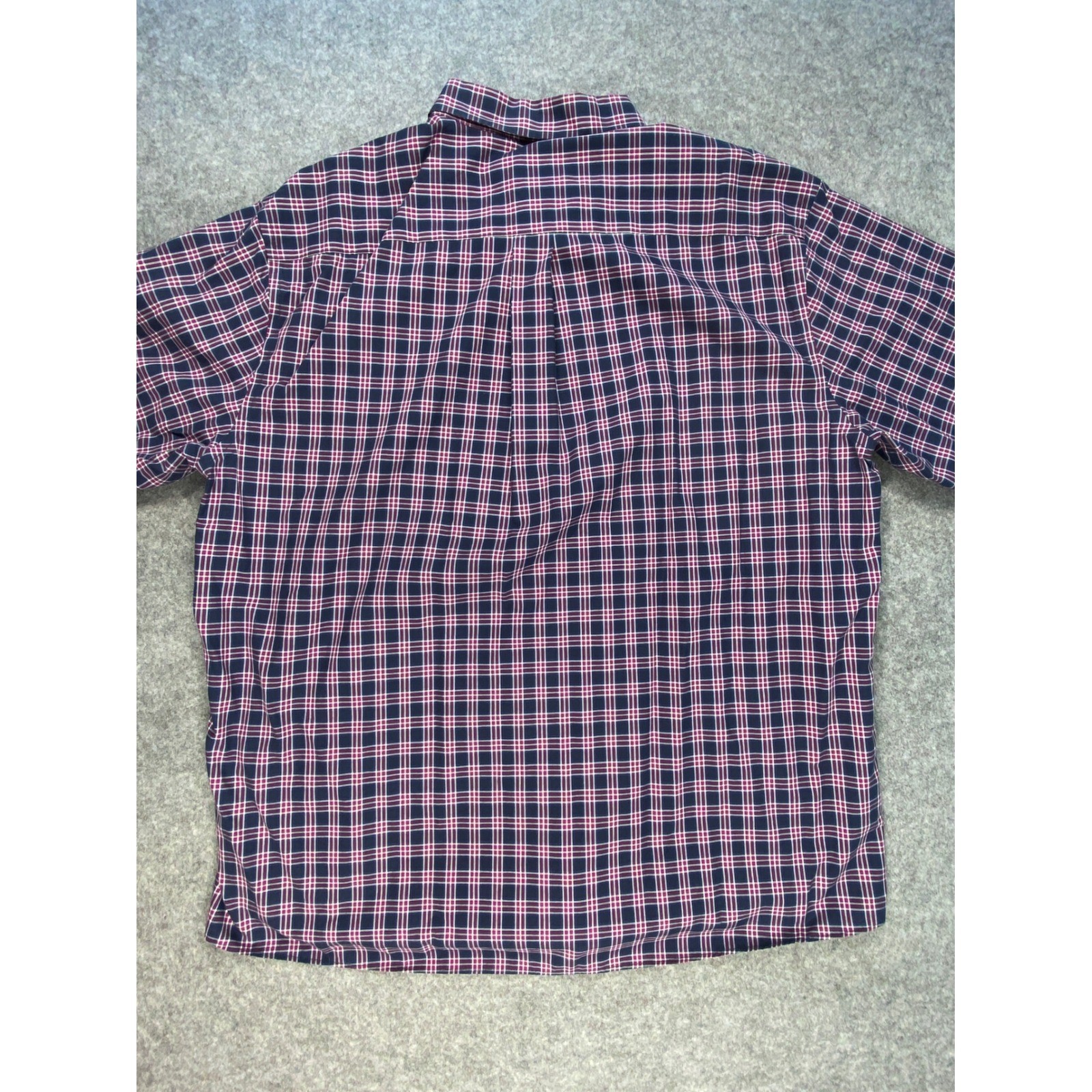 Jos A Bank Traveler Button Down Shirt Men XL Blue Pink Plaid Traditional Cotton