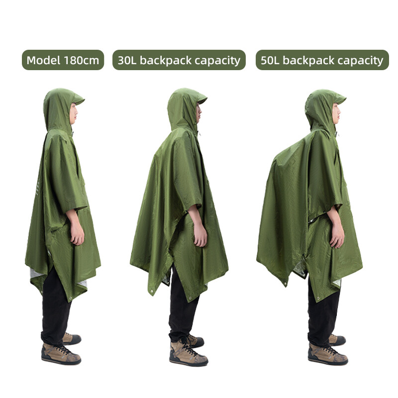Qunature Rain Jackets Rain Poncho Raincoat Waterproof Camping Tent Blanket Tarp
