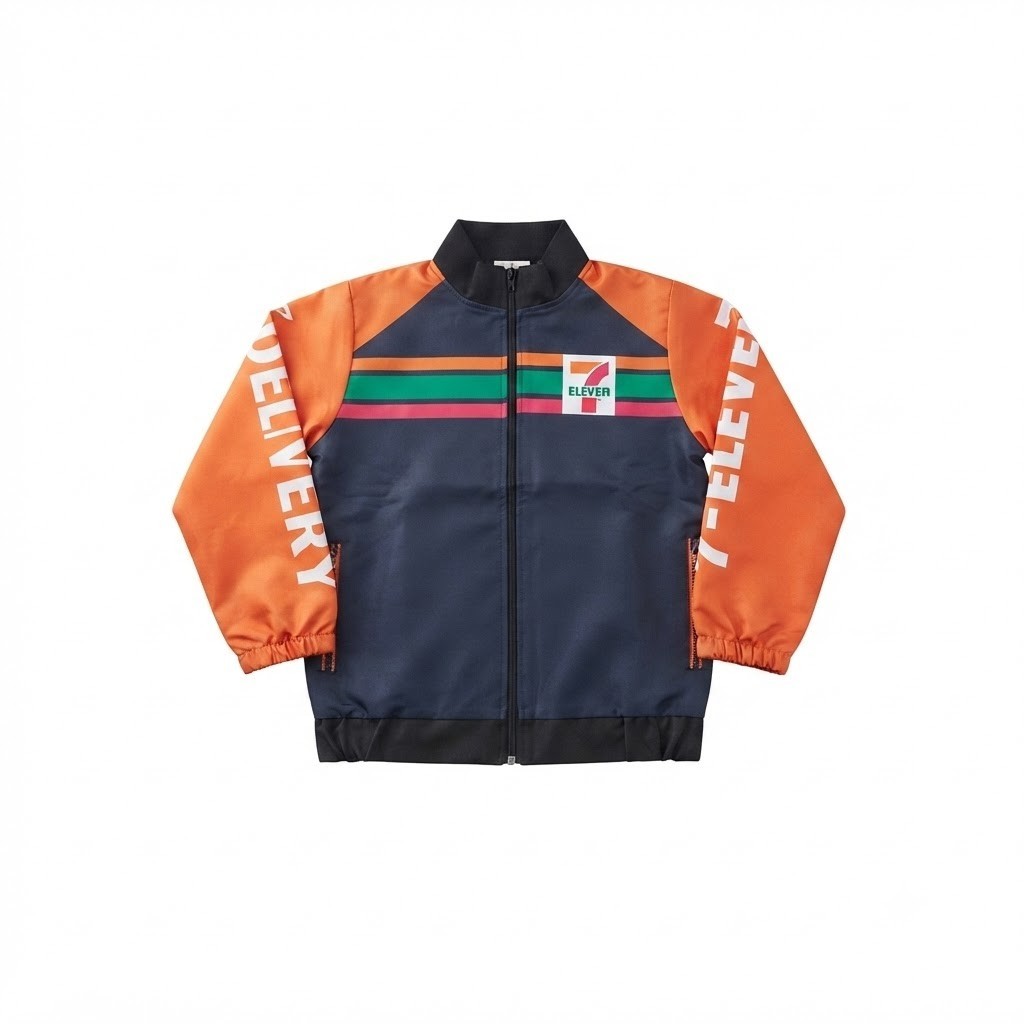7-Eleven thailand employee uniform jacket 7-11 delivery rider bangkok tour shirt