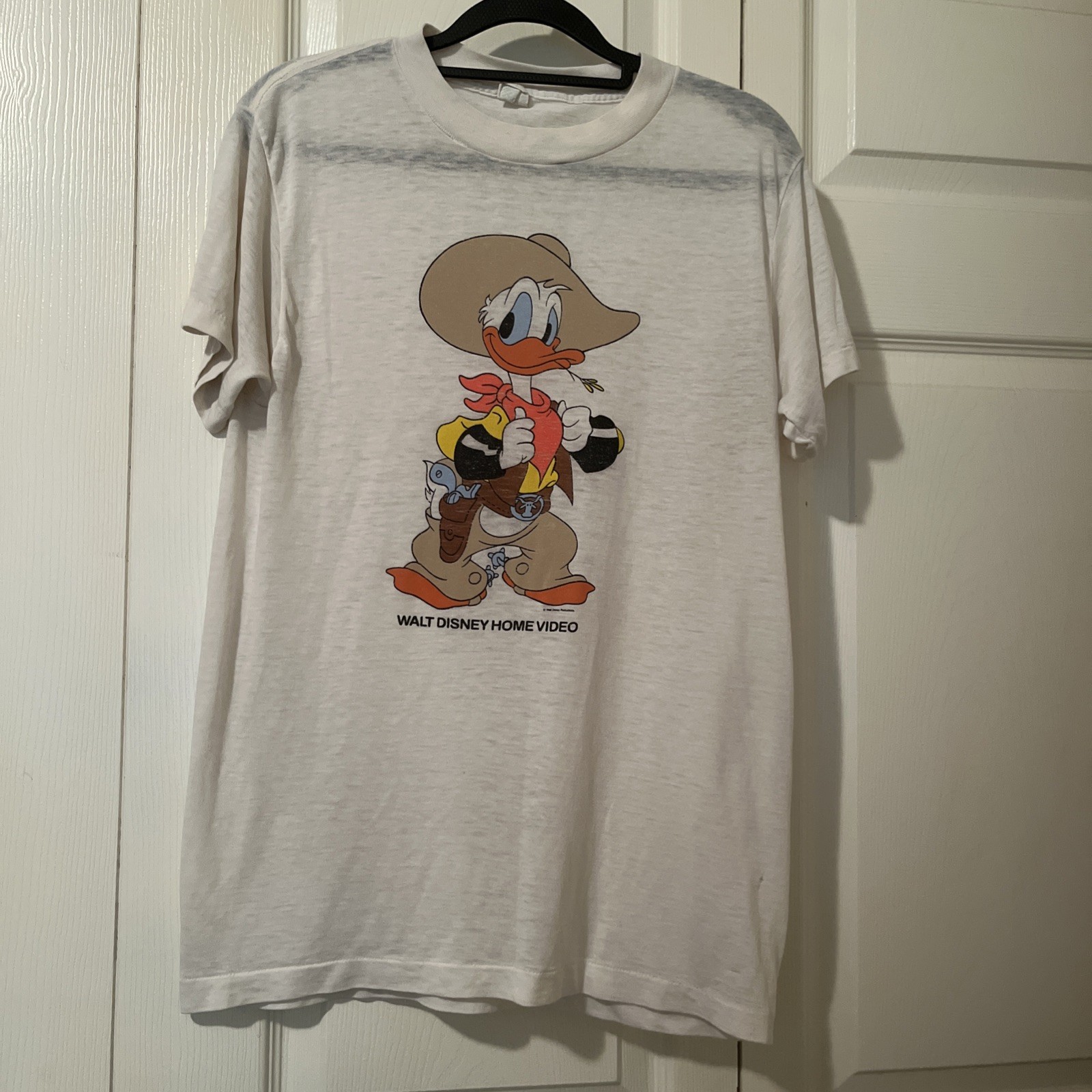 Vintage Donald Duck Cowboy Western Walt Disney Video Shirt Size Unknown USA Made