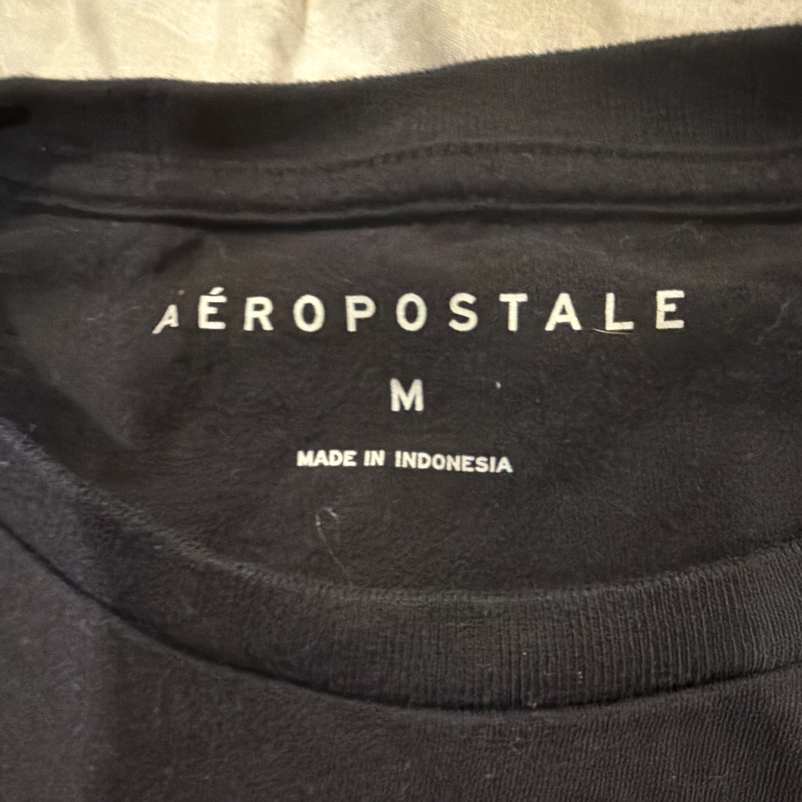 Aéropostale Men’s M Black Graphic Logo Crew Neck Short Sleeve Cotton Knit Tee
