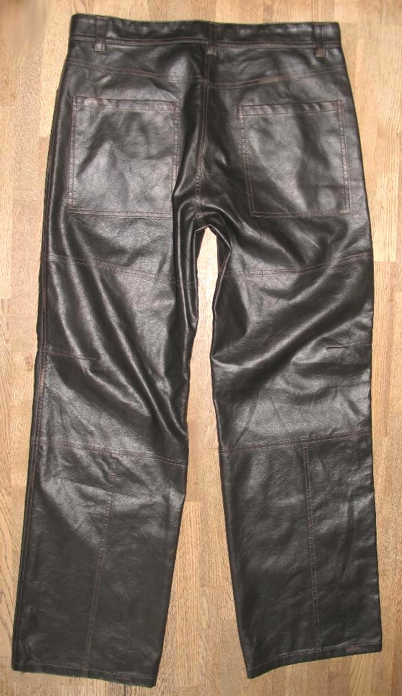 / ZARA / PU LEATHER JEANS / Faux Leather Trousers in Black and Brown Approx W34-35 / L33