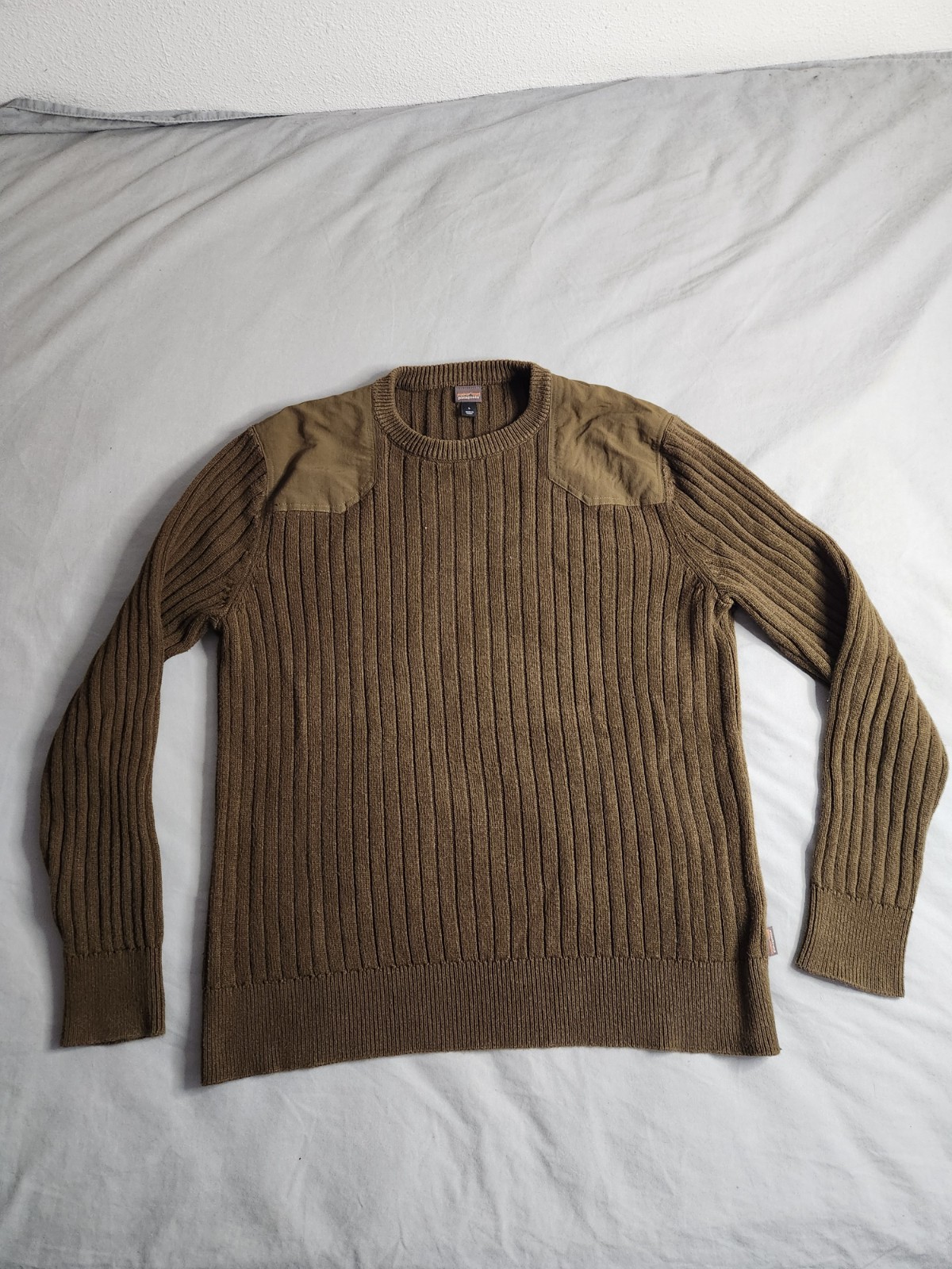 Patagonia Fog Cutter Hemp Knit Sweater Mens Size Large Brown Ribbed 50581 NEW