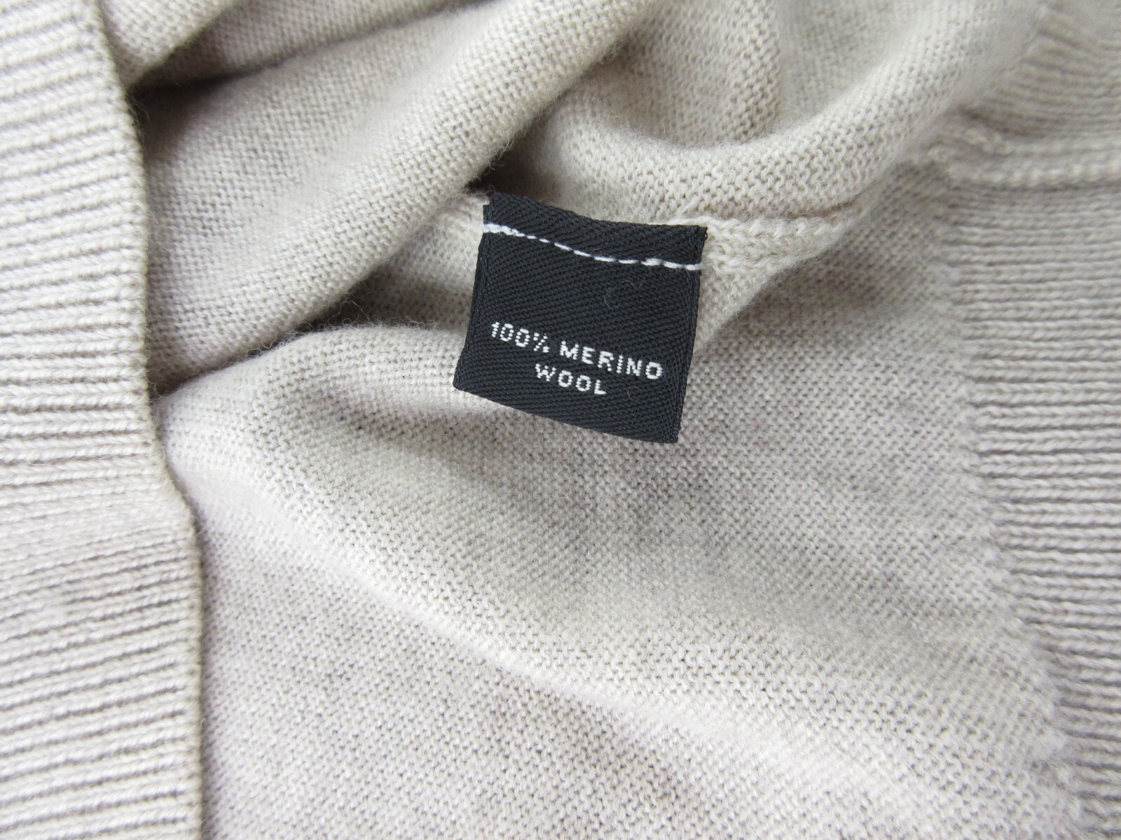 Murano Men’s L 100% Merino Wool Sweater Made in Australia Crewneck Oatmeal Buff