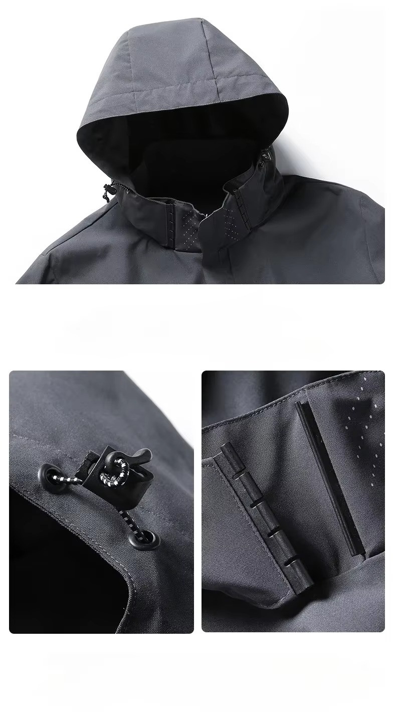 Men’s Waterproof Rain Jacket — Lightweight Hooded Windproof Outdoor Coat