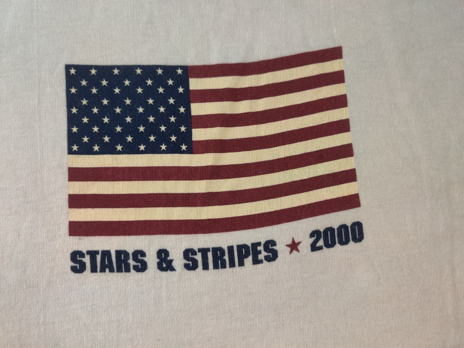 Stars and Stripes 2000 New Millennium White T Shirt Adult 2XL US Flag Patriotic