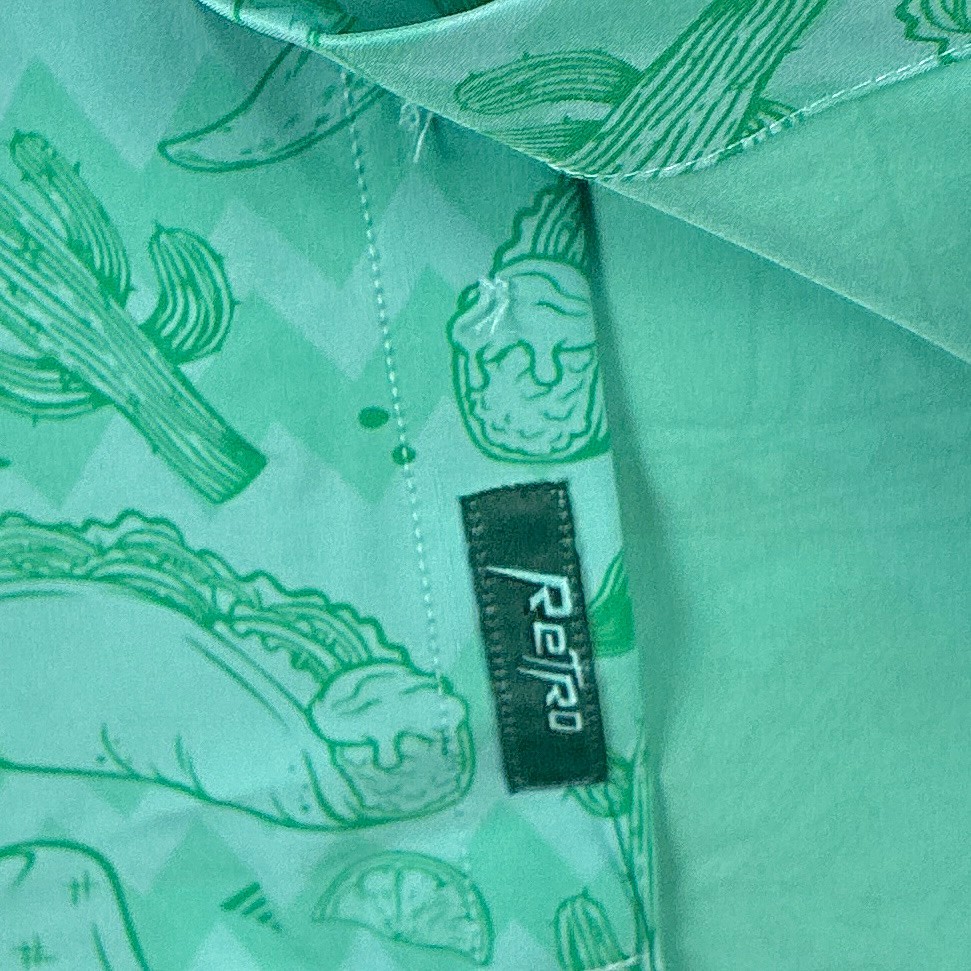 Retro Rifle Shirt Men 2X Green Taco Night AOP Performance Stretch Golf Summer