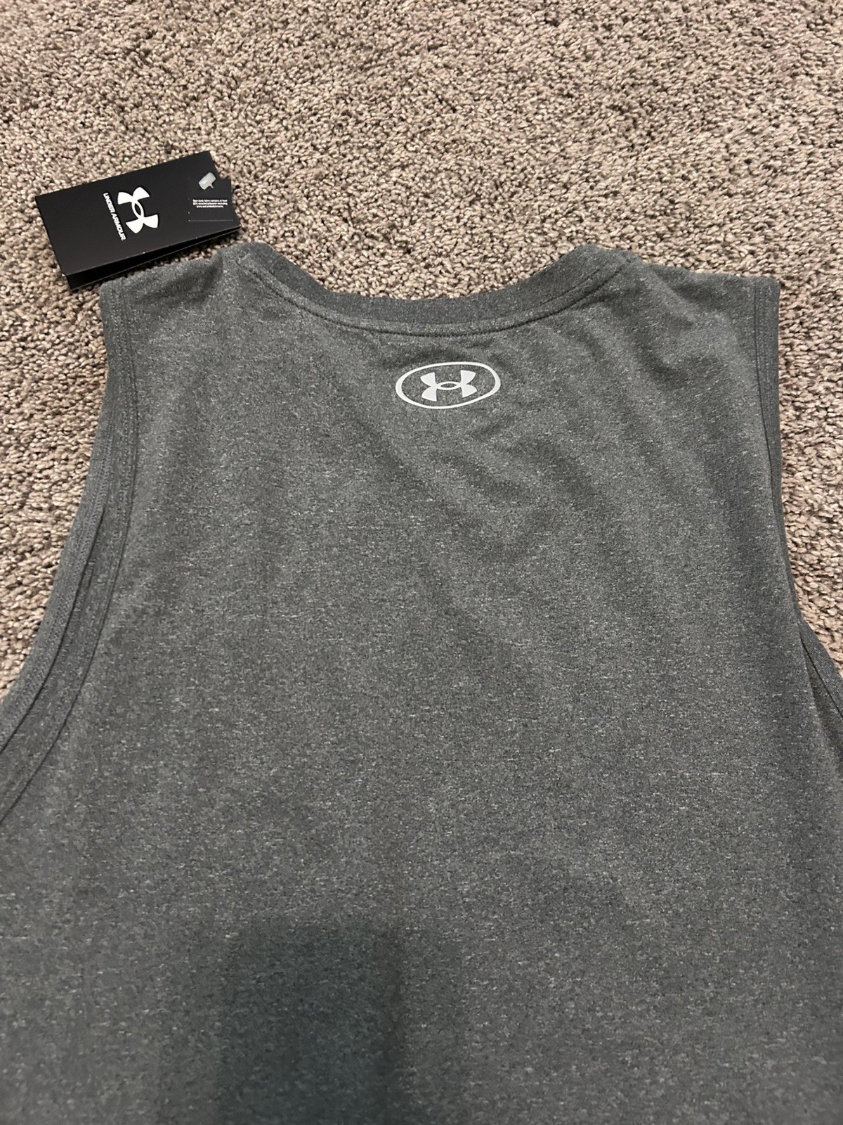 Sandals Under Armour Tech Muscle Tank Men’s L Gray Loose Fit Crew Neck NWT