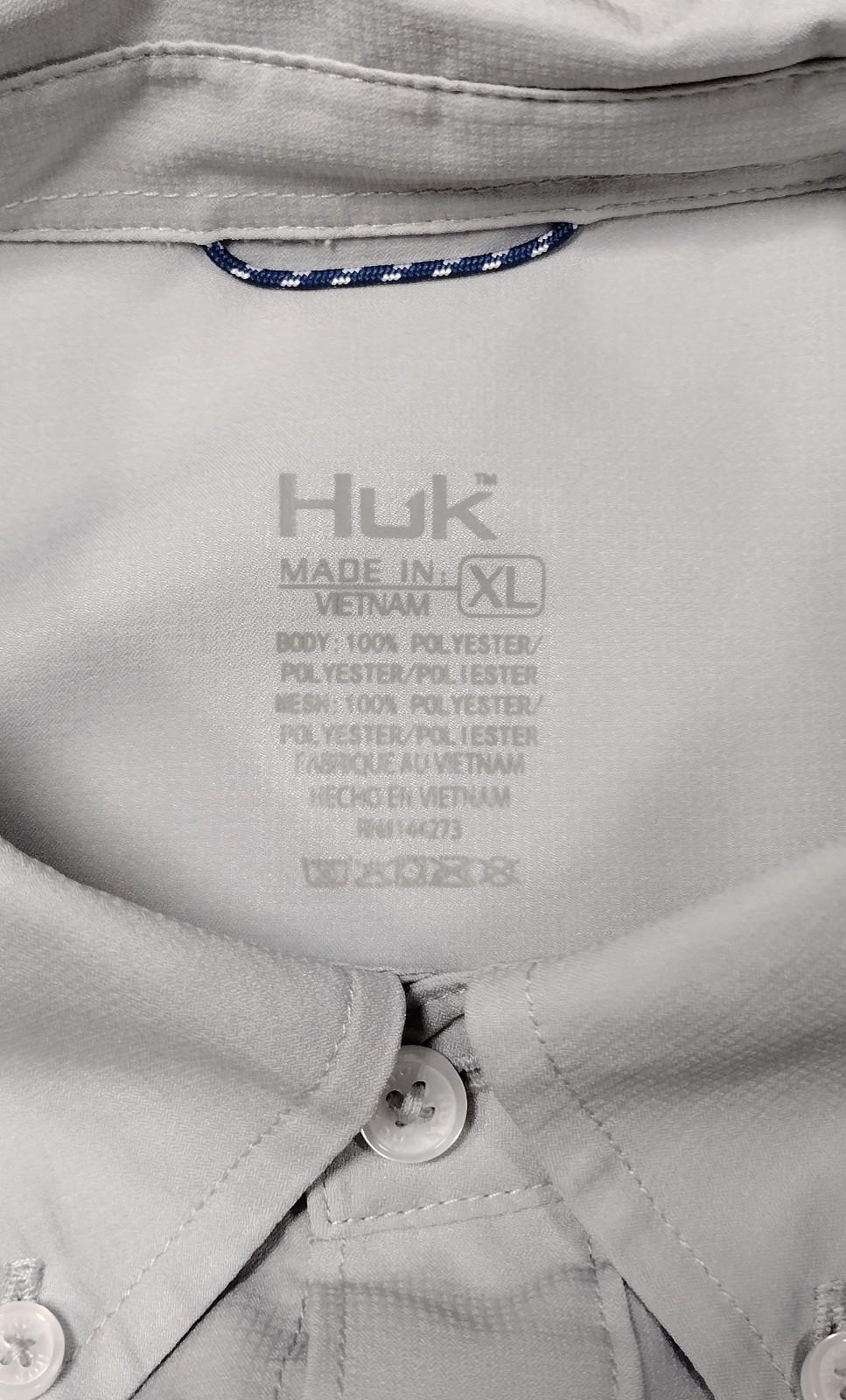 Huk Tide Point Shirt Mens XL Ivory Long Sleeve Performance Button Down H1500172