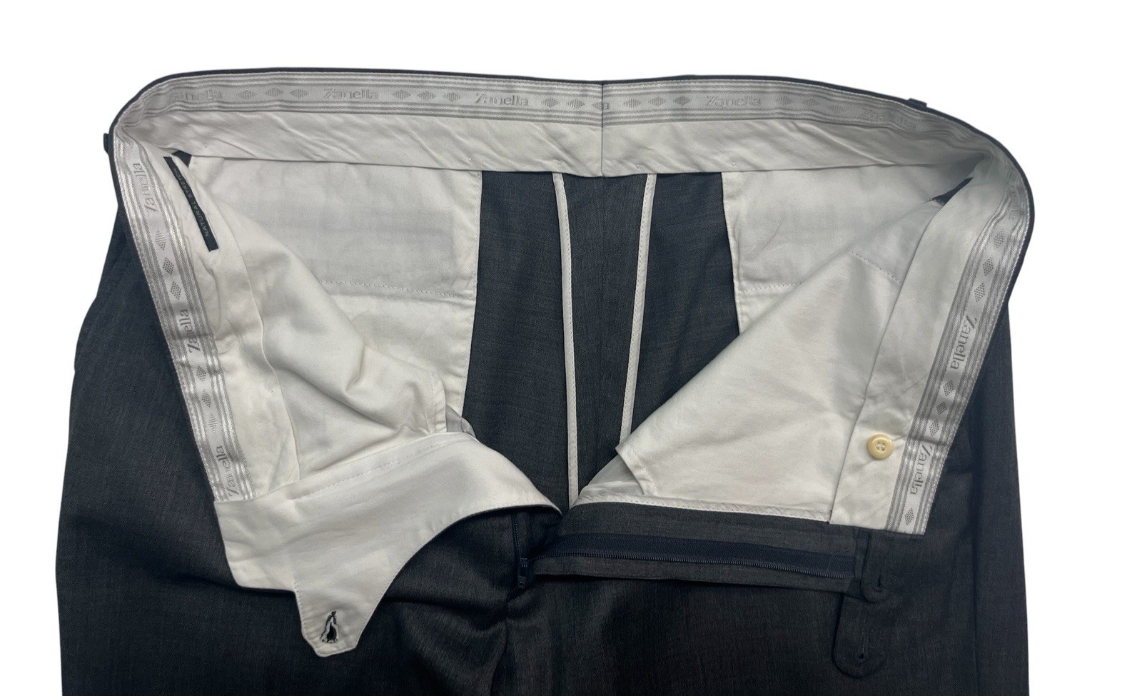 Zanella Italy 38×32 Gray Benny Dress Pants Trousers Flat Front Natural Stretch