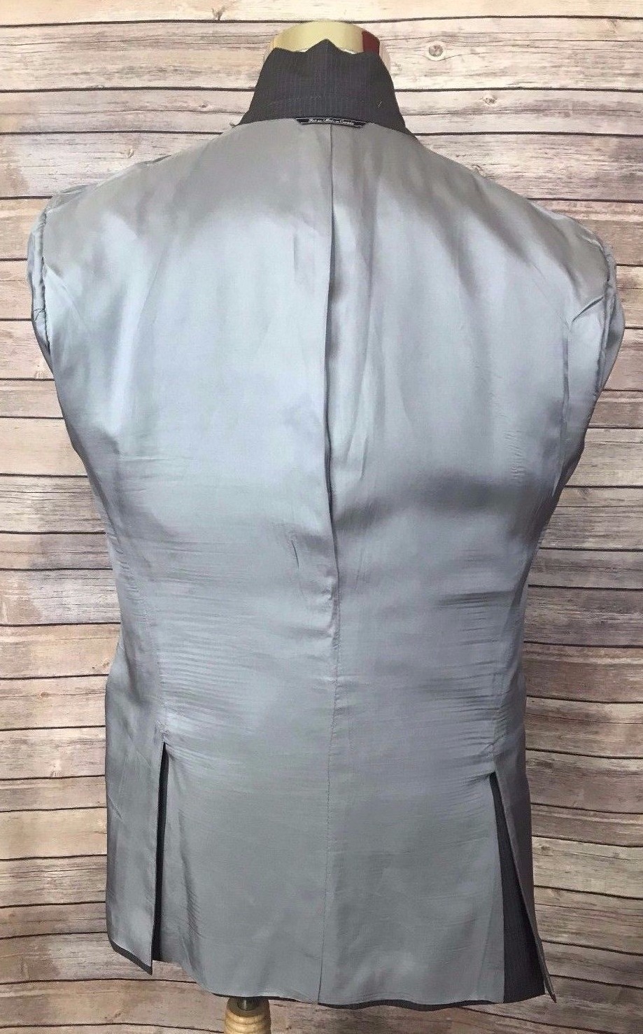 Jack Victor Gray Pinstripe Classic Fit 2 Button Wool Suit 42R 36×28 Flat Front