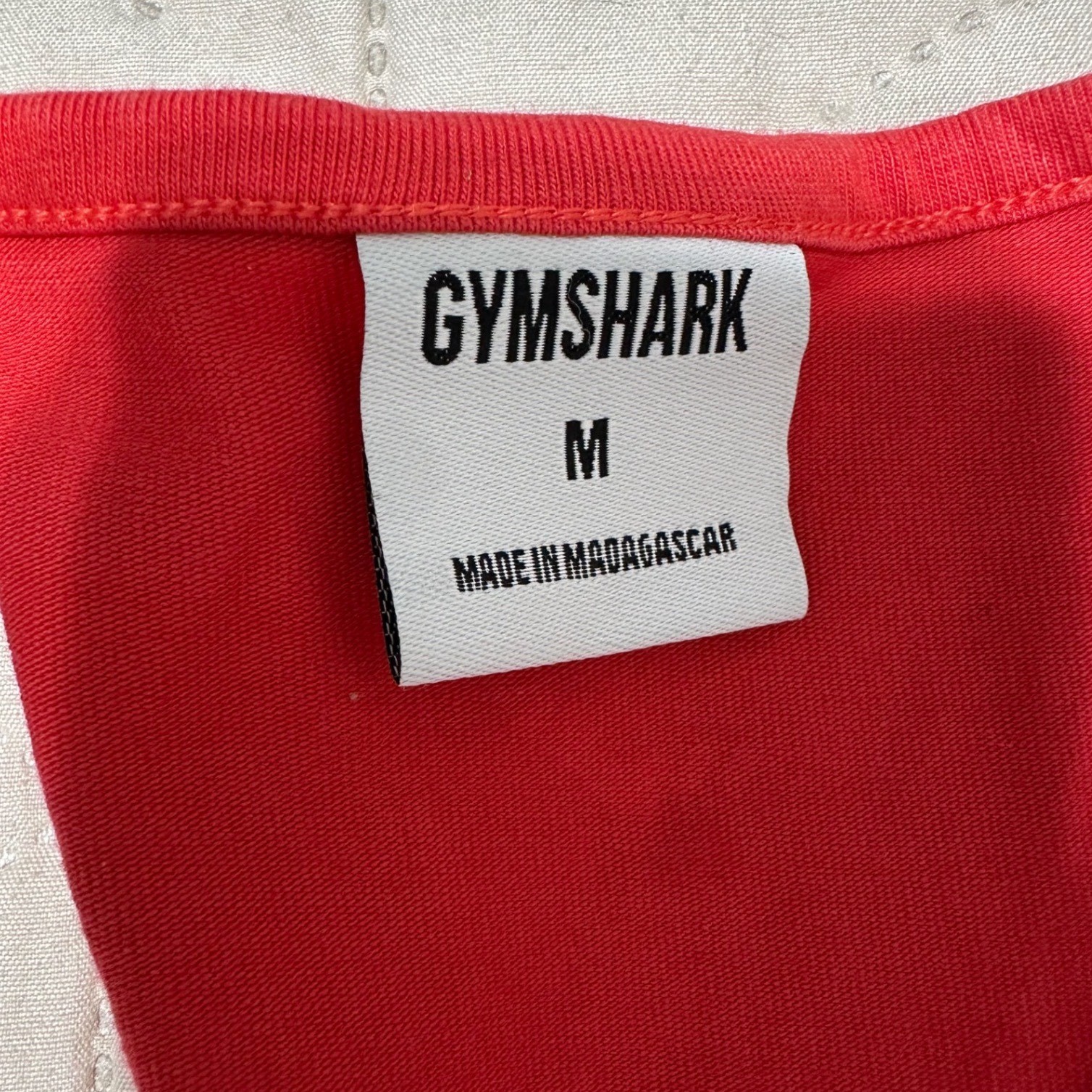 Gymshark Stringer Tank Top Mens Red Graphic Logo Racerback Muscle Tee Size M