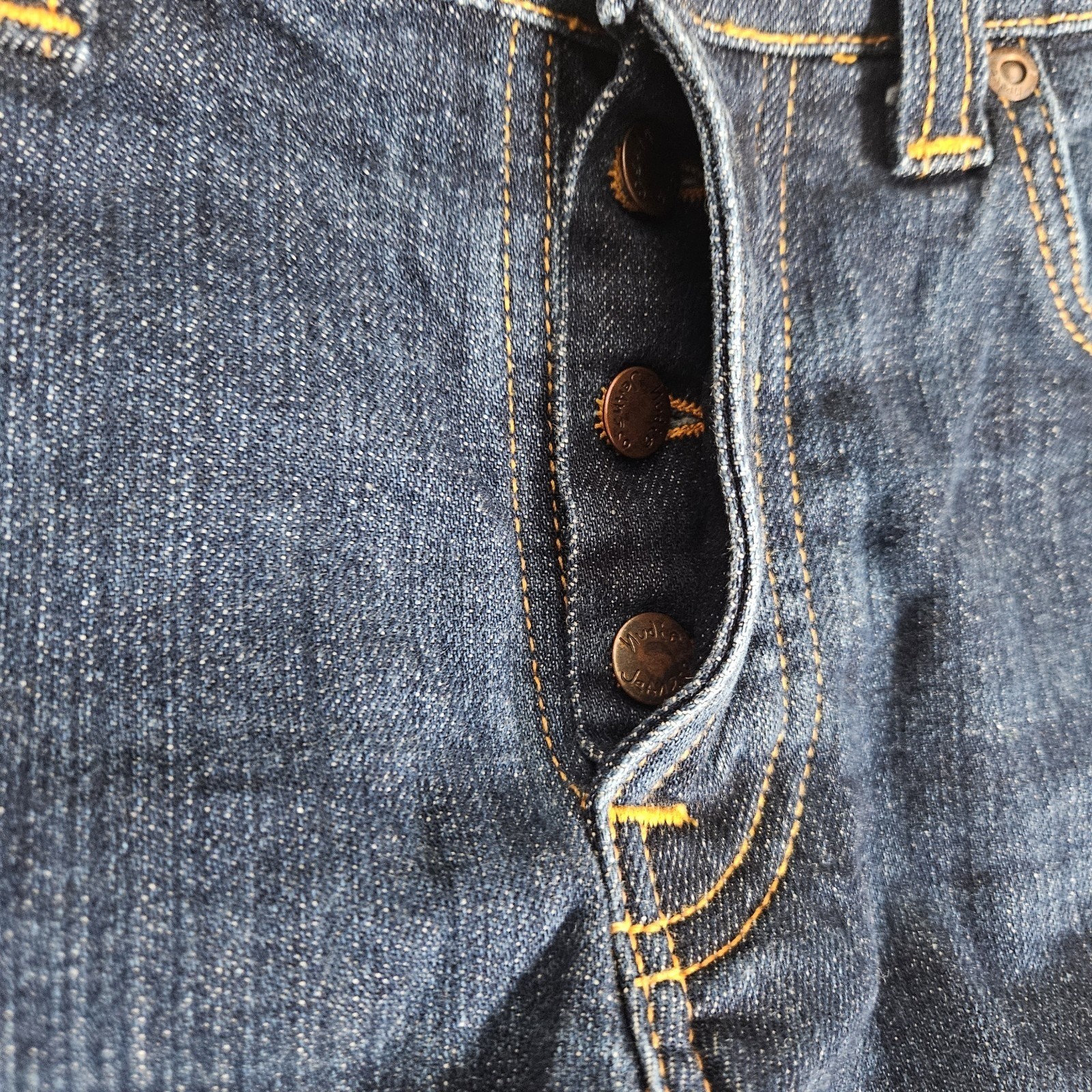 Nudie Jeans Men’s 26X28 (Tag 29X30) Blue Grim Tim Dry Open Navy Made In Italy