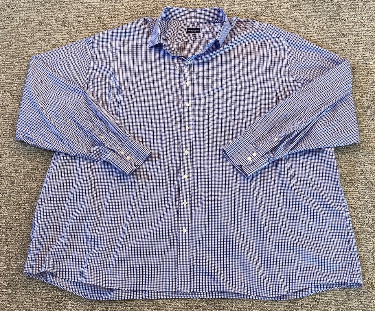 Proper Cloth Dress Shirt Blue Size 21 4XL Long Sleeve Button Up XXXXL