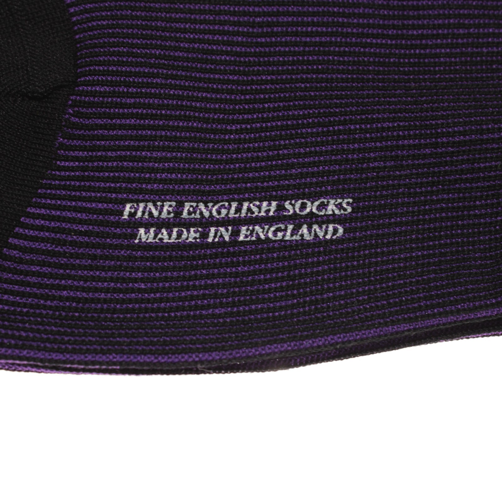 Pantherella NWT Santos Dress Socks Size M in Black & Purple Pinstripes Cotton